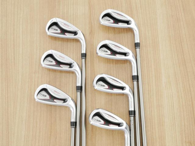 Iron set : PRGR : ชุดเหล็ก PRGR Red 505 (ใบใหญ่ หน้า Maraging ใส เด้ง) มีเหล็ก 5-Pw,Aw (7 ชิ้น) ก้านกราไฟต์ UST Mamiya ATTAS 60 Flex R