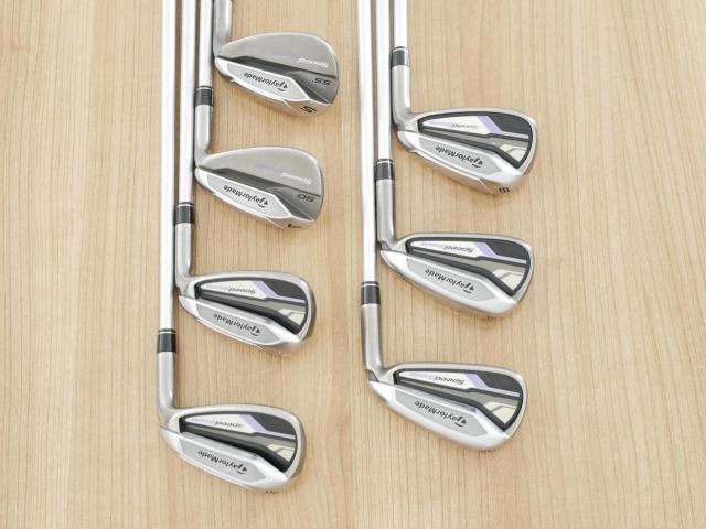 Lady club : All : ชุดเหล็ก Taylormade SpeedBlade มีเหล็ก 6-Pw,Aw,Sw (7 ชิ้น) ก้านกราไฟต์ Flex L