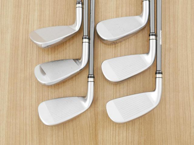 Iron set : PRGR : ชุดเหล็กกระเทย PRGR Super Egg Iron (รุ่นปี 2023 ตัวท๊อปสุด หน้าเด้งเกินกฏ ใช้แข่งไม่ได้ ตีไกลมากๆ) มีเหล็ก 7-Pw,Aw,As (6 ชิ้น)  ก้านกราไฟต์ Flex SR (M-40)