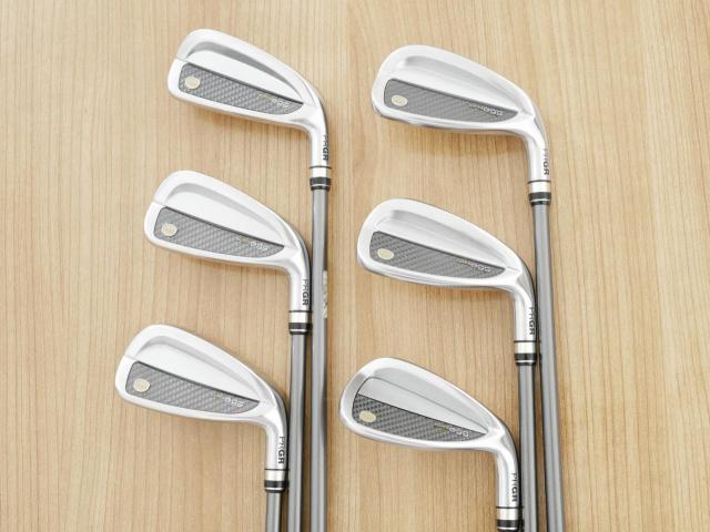 Iron set : PRGR : ชุดเหล็กกระเทย PRGR Super Egg Iron (รุ่นปี 2023 ตัวท๊อปสุด หน้าเด้งเกินกฏ ใช้แข่งไม่ได้ ตีไกลมากๆ) มีเหล็ก 7-Pw,Aw,As (6 ชิ้น)  ก้านกราไฟต์ Flex SR (M-40)