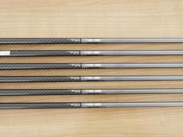 Iron set : PRGR : ชุดเหล็กกระเทย PRGR Super Egg Iron (รุ่นปี 2023 ตัวท๊อปสุด หน้าเด้งเกินกฏ ใช้แข่งไม่ได้ ตีไกลมากๆ) มีเหล็ก 7-Pw,Aw,As (6 ชิ้น)  ก้านกราไฟต์ Flex SR (M-40)