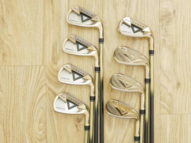 Iron set : PRGR : ชุดเหล็ก PRGR ID Nabla Red Titan (รุ่นท๊อปสุด หน้าเด้ง ไกลมาก) มีเหล็ก 5-Pw,Aw,Sw (8 ชิ้น) ก้านกราไฟต์ M-40 Flex SR
