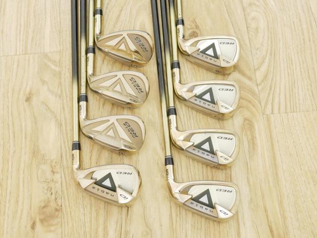 Iron set : PRGR : ชุดเหล็ก PRGR ID Nabla Red Titan (รุ่นท๊อปสุด หน้าเด้ง ไกลมาก) มีเหล็ก 5-Pw,Aw,Sw (8 ชิ้น) ก้านกราไฟต์ M-40 Flex SR