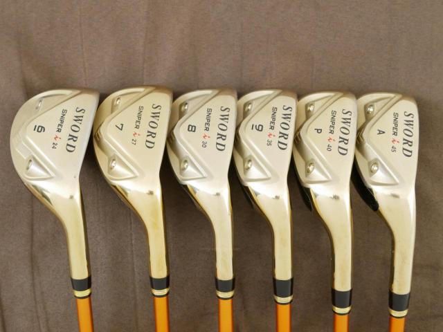 Iron set : Katana : ชุดเหล็กกระเทย Katana Sniper i (ตีง่ายมากๆ ไกลมากๆ) มีเหล็ก 6-Pw,Aw (6 ชิ้น เบอร์ 6 ตีระยะเท่าเหล็ก 5 ปกติ) ก้านกราไฟต์ Flex R2