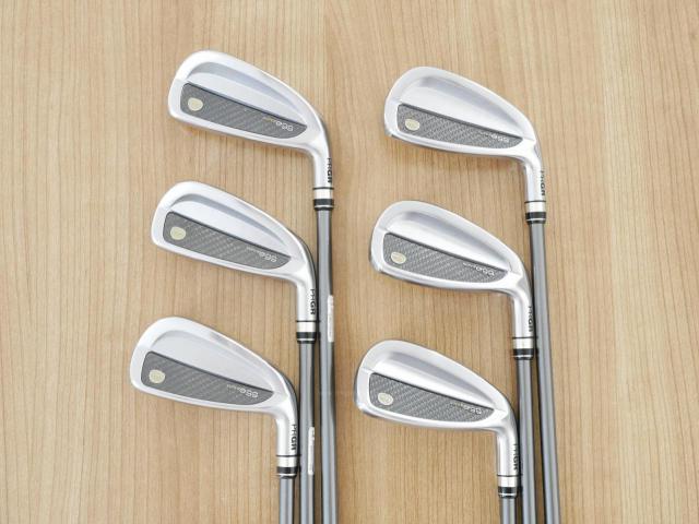 Iron set : PRGR : ชุดเหล็กกระเทย PRGR Super Egg Iron (รุ่นปี 2023 ตัวท๊อปสุด หน้าเด้งเกินกฏ ใช้แข่งไม่ได้ ตีไกลมากๆ) มีเหล็ก 6-Pw,Aw (6 ชิ้น) ก้านกราไฟต์ Flex R (M-37)