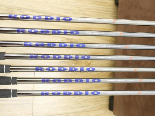 Iron set : Other Brand : ชุดเหล็ก Roddio Forged (ใบใหญ่ ตีง่าย ไกล) มีเหล็ก 5-Pw,Aw (7 ชิ้น) สุดยอดก้าน Roddio Pentacrossweb I-6 Flex S