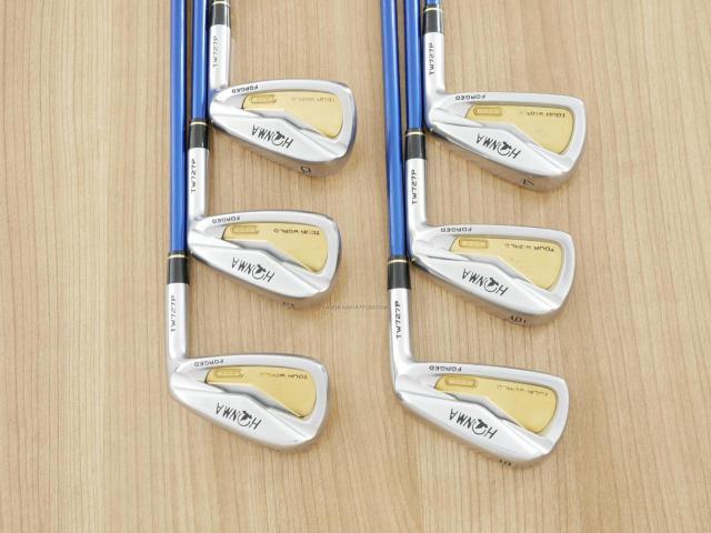 Iron set : Honma : **ก้าน 3 ดาว** ชุดเหล็ก Honma Tour World TW727P (Forged) มีเหล็ก 5-10 (6 ชิ้น) ก้านกราไฟต์ ARMRQ 8 (54) Flex R (3 ดาว)