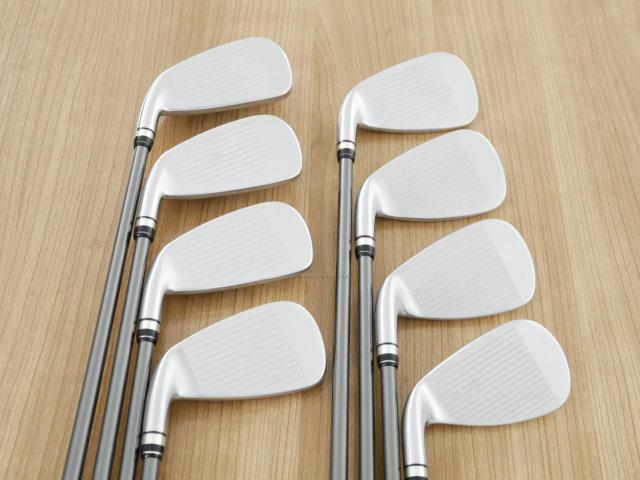 Iron set : PRGR : ชุดเหล็กกระเทย PRGR Super Egg Iron (รุ่นปี 2023 ตัวท๊อปสุด หน้าเด้งเกินกฏ ใช้แข่งไม่ได้ ตีไกลมากๆ) มีเหล็ก 5-Pw,Aw,As (8 ชิ้น) ก้านกราไฟต์ Flex R (M-37)