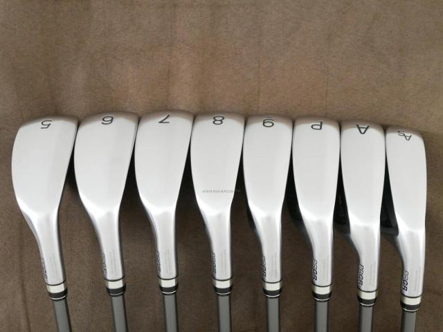 Iron set : PRGR : ชุดเหล็กกระเทย PRGR Super Egg Iron (รุ่นปี 2023 ตัวท๊อปสุด หน้าเด้งเกินกฏ ใช้แข่งไม่ได้ ตีไกลมากๆ) มีเหล็ก 5-Pw,Aw,As (8 ชิ้น) ก้านกราไฟต์ Flex R (M-37)