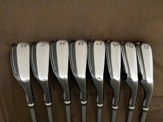 Iron set : PRGR : ชุดเหล็กกระเทย PRGR New Egg Iron (รุ่นปี 2017 ตีง่ายและไกลมาก) มีเหล็ก 6-Pw,Aw,As,Sw (8 ชิ้น) ก้านกราไฟต์ Flex SR (M-40)