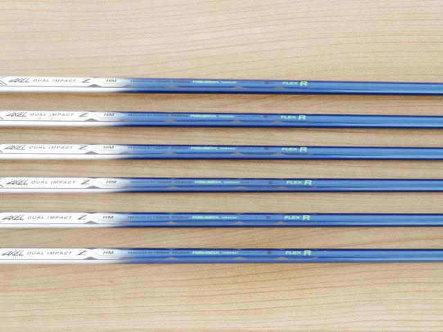 Iron set : Tsuruya : ชุดเหล็ก Tsuruya AXEL Dual Impact Z HM (หน้าเด้ง) มีเหล็ก 5-Pw (6 ชิ้น) ก้านกราไฟต์ Flex R