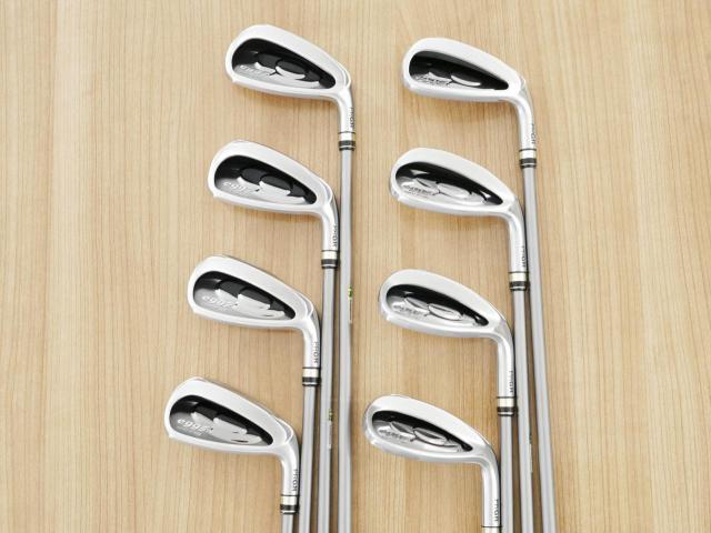 Iron set : PRGR : ชุดเหล็กกระเทย PRGR Egg PC (รุ่นปี 2019 ตีง่ายและไกลมากๆ โกงสุดๆ) มีเหล็ก 6-Pw,Aw,As,Sw (8 ชิ้น) ก้านกราไฟต์ M-37 Flex R