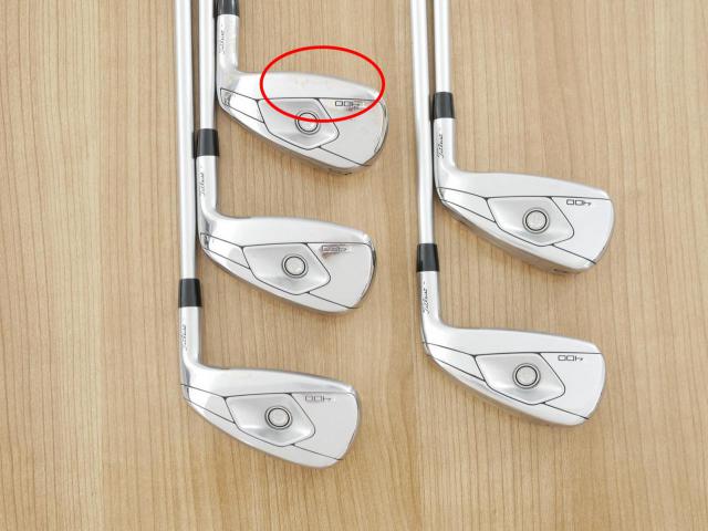 Iron set : Titleist : **มีตำหนิ** ชุดเหล็ก Titleist T400 (รุ่นล่าสุด ออกปี 2023 ตีง่ายที่สุด ไกลที่สุด) มีเหล็ก 7-Pw,43 (5 ชิ้น) ก้านกราไฟต์ Titleist 3D401 i50 Flex R