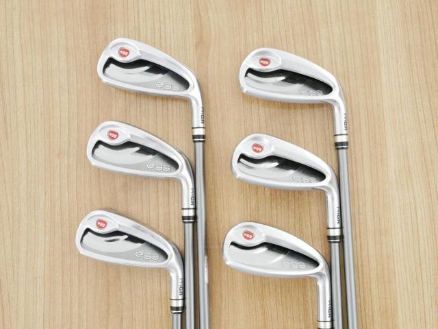 Iron set : PRGR : ชุดเหล็กกระเทย PRGR NEW Egg (ปี 2020 ตีง่ายและไกลมากๆ เด้งสุดๆ COR 0.82) มีเหล็ก 6-Pw,Aw (6 ชิ้น) ก้านกราไฟต์ M-37 Flex R