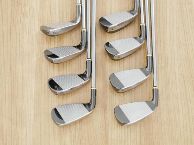 Iron set : PRGR : ชุดเหล็กกระเทย PRGR Super Egg Iron (ปี 2018 ตัวท๊อปสุด หน้าเด้งเกินกฏ ใช้แข่งไม่ได้ ตีไกลมากๆ) มีเหล็ก 6-Pw,Aw,As,Sw (8 ชิ้น) ก้านกราไฟต์ Flex R (M-37)