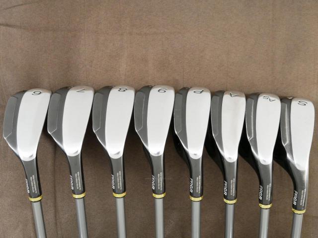 Iron set : PRGR : ชุดเหล็กกระเทย PRGR Super Egg Iron (ปี 2018 ตัวท๊อปสุด หน้าเด้งเกินกฏ ใช้แข่งไม่ได้ ตีไกลมากๆ) มีเหล็ก 6-Pw,Aw,As,Sw (8 ชิ้น) ก้านกราไฟต์ Flex R (M-37)