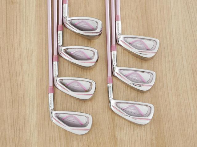 Lady club : All : ชุดเหล็ก Kasco Dimpals G-FOUR (ใบใหญ่ ตีง่าย) มีเหล็ก 5-Pw,Sw (7 ชิ้น) ก้านกราไฟต์ Flex L