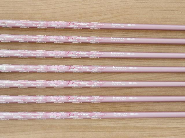 Lady club : All : ชุดเหล็ก Kasco Dimpals G-FOUR (ใบใหญ่ ตีง่าย) มีเหล็ก 5-Pw,Sw (7 ชิ้น) ก้านกราไฟต์ Flex L