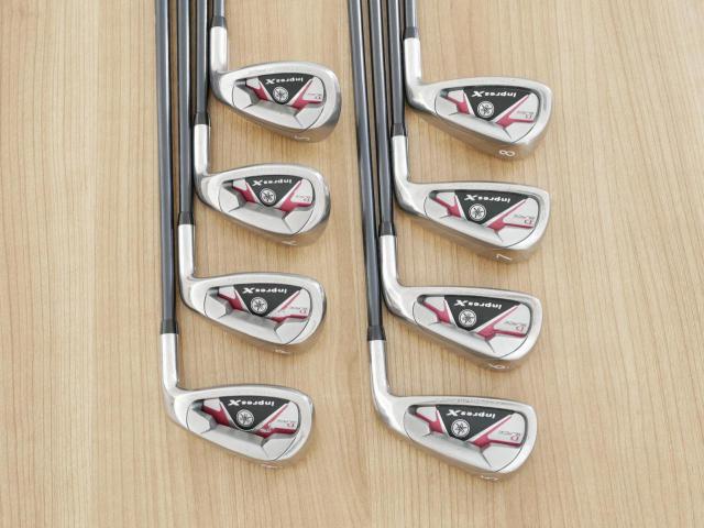 Lady club : All : ชุดเหล็ก Yamaha Inpres X D Black (หน้า Maraging เด้ง ไกลมากๆ) มีเหล็ก 5-Pw,Aw,Sw (8 ชิ้น) ก้านกราไฟต์ Flex R (Lady)