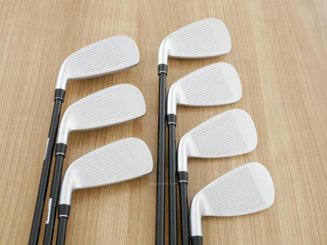 Iron set : PRGR : ชุดเหล็กกระเทย PRGR Super Egg Evolution (รุ่นล่าสุด ออกปี 2024 ตัวท๊อปสุด หน้าเด้งเกินกฏ ใช้แข่งไม่ได้ ตีไกลมากๆ) มีเหล็ก 5-Pw,Aw (7 ชิ้น) ก้านกราไฟต์ Flex R2 (M-35)