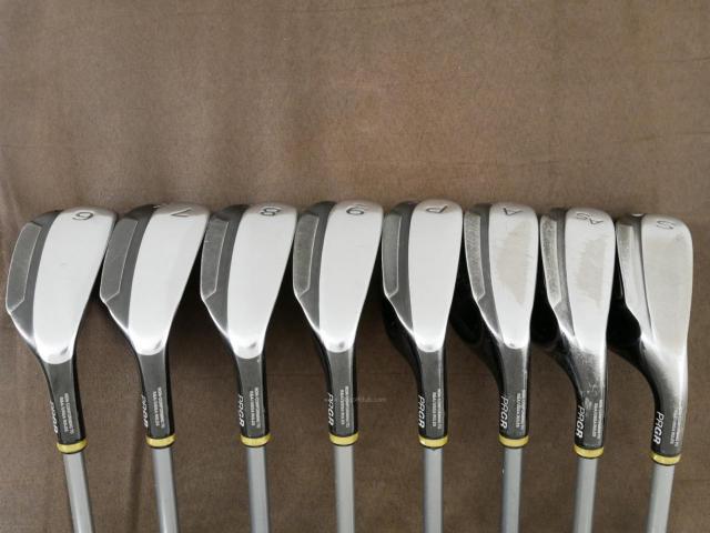 Iron set : PRGR : ชุดเหล็กกระเทย PRGR Super Egg Iron (ปี 2018 ตัวท๊อปสุด หน้าเด้งเกินกฏ ใช้แข่งไม่ได้ ตีไกลมากๆ) มีเหล็ก 6-Pw,Aw,As,Sw (8 ชิ้น) ก้านกราไฟต์ Flex R (M-37)