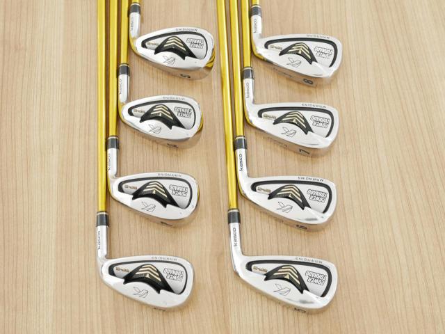 Iron set : Kasco : ชุดเหล็ก Kasco Power Tornado DF-III (หน้า Maraging ใบใหญ่ ตีง่าย ไกล) มีเหล็ก 5-Pw,Aw,Sw (8 ชิ้น) ก้านกราไฟต์ Flex S