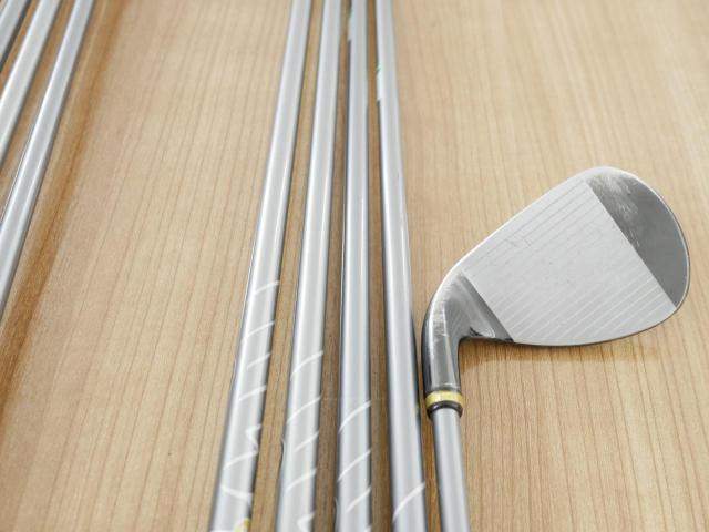 Iron set : PRGR : ชุดเหล็กกระเทย PRGR Super Egg Iron (ปี 2018 ตัวท๊อปสุด หน้าเด้งเกินกฏ ใช้แข่งไม่ได้ ตีไกมลมากๆ) มีเหล็ก 5-Pw,Aw,As,Sw (9 ชิ้น) ก้านกราไฟต์ Flex R (M-37)