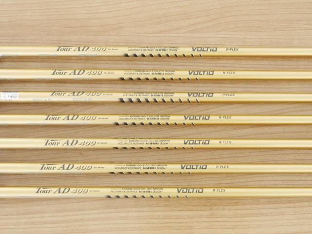 Iron set : Katana : ชุดเหล็ก Katana Voltio IV G Series I Gold (ออกปี 2016) มีเหล็ก 6-Pw,Aw,Sw (ครบเซ็ต 7 ชิ้น เหล็กยาวเป็นกระเทย) ก้านกราไฟต์ Tour AD 400 Flex R