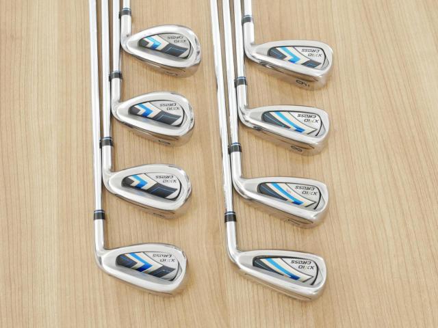 Iron set : XXIO : ชุดเหล็ก XXIO Cross 2 (ออกปี 2021 ตีไกลที่สุดของที่สุดจาก XXIO หน้าเด้งสุดๆ) มีเหล็ก 6-Pw,Aw,Dw,Sw (8 ชิ้น ตีไกลกว่าปกติ 2 เบอร์) ก้านเหล็ก NS Pro 860 DST Flex R