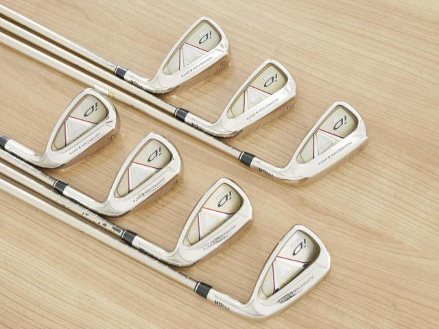 Iron set : PRGR : ชุดเหล็ก PRGR ID Nabla Red (รุ่นท๊อปสุด หน้าเด้ง ไกลมาก) มีเหล็ก 6-Pw,Aw,Sw (7 ชิ้น) ก้านกราไฟต์ M-40 Flex SR