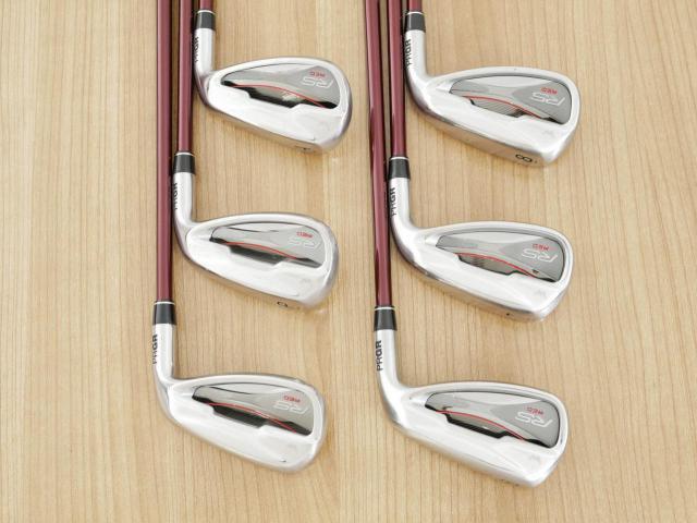 Iron set : PRGR : ชุดเหล็ก PRGR RS Red (รุ่นปี 2020 หน้าเด้ง ตีไกลมาก) มีเหล็ก 6-Pw,Aw (6 ชิ้น) ก้านกราไฟต์ Fujikura Speeder Evolution Flex R