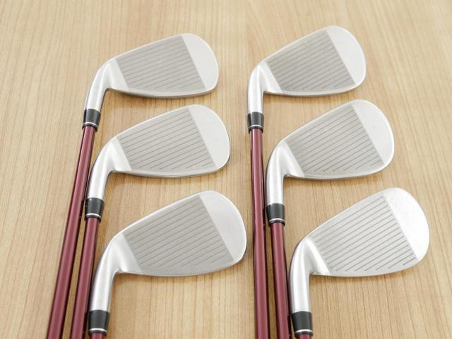 Iron set : PRGR : ชุดเหล็ก PRGR RS Red (รุ่นปี 2020 หน้าเด้ง ตีไกลมาก) มีเหล็ก 6-Pw,Aw (6 ชิ้น) ก้านกราไฟต์ Fujikura Speeder Evolution Flex R