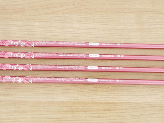 Lady club : All : ชุดเหล็ก Kasco Dimpals EL (ใบใหญ่ ตีง่าย) มีเหล็ก 8-Pw,Sw (4 ชิ้น) ก้านกราไฟต์ Flex L