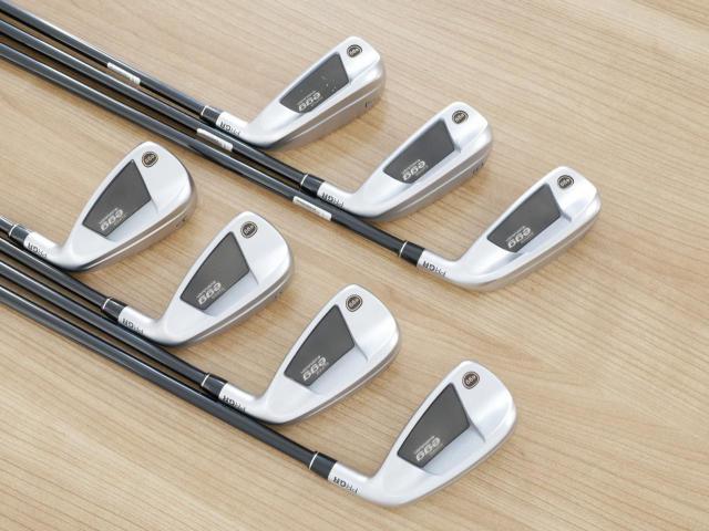 Iron set : PRGR : ชุดเหล็กกระเทย PRGR Super Egg Evolution (รุ่นล่าสุด ออกปี 2024 ตัวท๊อปสุด หน้าเด้งเกินกฏ ใช้แข่งไม่ได้ ตีไกลมากๆ) มีเหล็ก 5-Pw,Aw (7 ชิ้น) ก้านกราไฟต์ Flex SR (M-40)