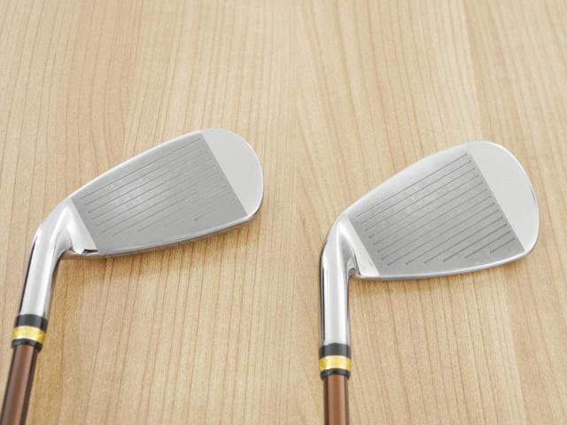 Iron set : Maruman : ชุดเหล็ก Maruman Majesty Prestigio Gold Premium (รุ่นท๊อปสุด หน้าเด้ง ตีไกลมาก ของใหม่ 1 แสนบาท) มีเหล็ก 5-Pw,Aw (7 ชิ้น) ก้านกราไฟต์ Flex R