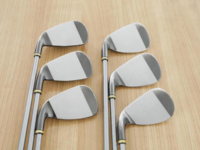 Iron set : PRGR : ชุดเหล็กกระเทย PRGR Super Egg Iron (ปี 2018 ตัวท๊อปสุด หน้าเด้งเกินกฏ ใช้แข่งไม่ได้ ตีไกมลมากๆ) มีเหล็ก 7-Pw,Aw,Sw (6 ชิ้น) ก้านกราไฟต์ Flex R2 (M-35)