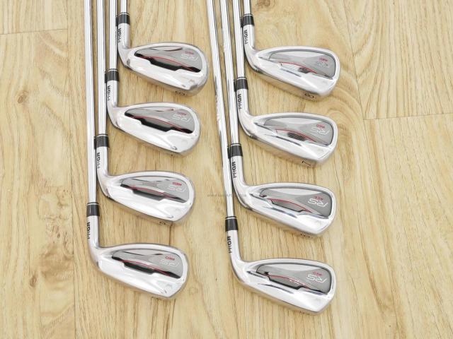 Iron set : PRGR : ชุดเหล็ก PRGR RS Red (รุ่นปี 2020 หน้าเด้ง ตีไกลมาก) มีเหล็ก 5-Pw,Aw,Sw (8 ชิ้น) ก้านเหล็ก NS Pro 80 Flex SR (M-40)