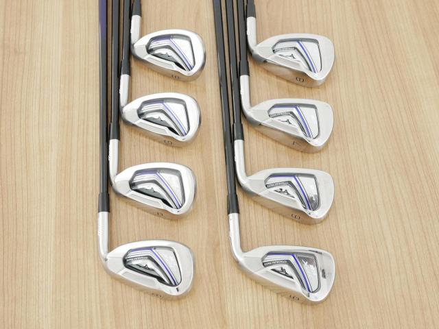Iron set : Mizuno : ชุดเหล็ก Mizuno JPX EIII SV Titanium (ตัวท้อป ใบใหญ่ที่สุดของ Mizuno ตีง่ายมาก หน้าเด้ง ตีไกล) มีเหล็ก 5-Pw,Aw,Sw (8 ชิ้น) ก้านกราไฟต์ Flex SR