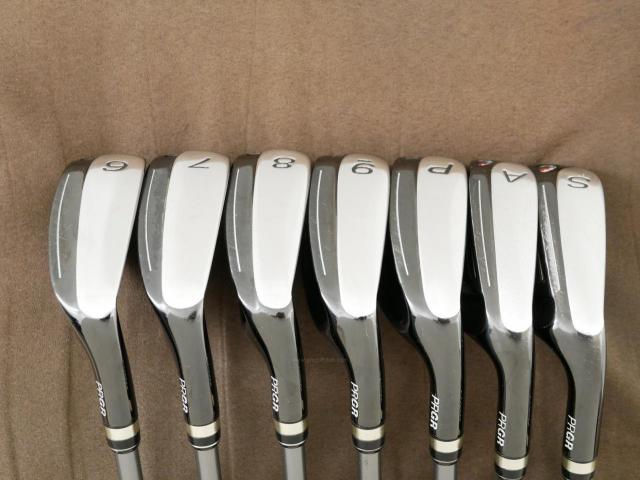 Iron set : PRGR : ชุดเหล็กกระเทย PRGR New Egg Iron (รุ่นปี 2017 ตีง่ายและไกลมาก) มีเหล็ก 6-Pw,Aw,Sw (7 ชิ้น) ก้านกราไฟต์ Flex SR (M-40)