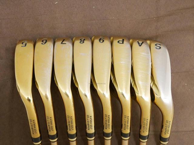 Iron set : Katana : ชุดเหล็ก Katana Voltio Model J Gold (ปี 2018 หน้าเด้ง ตีง่าย ไกล) มีเหล็ก 5-Pw,Aw,Sw (8 ชิ้น) ก้านกราไฟต์ Fujikura Speeder 550 Flex R