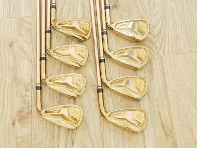 Iron set : Katana : ชุดเหล็ก Katana Voltio Model J Gold (ปี 2018 หน้าเด้ง ตีง่าย ไกล) มีเหล็ก 5-Pw,Aw,Sw (8 ชิ้น) ก้านกราไฟต์ Fujikura Speeder 550 Flex R