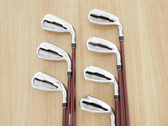 Iron set : PRGR : ชุดเหล็ก PRGR RS Red (รุ่นปี 2020 หน้าเด้ง ตีไกลมาก) มีเหล็ก 6-Pw,Aw,Sw (7 ชิ้น) ก้านกราไฟต์ Fujikura Speeder Evolution Flex R