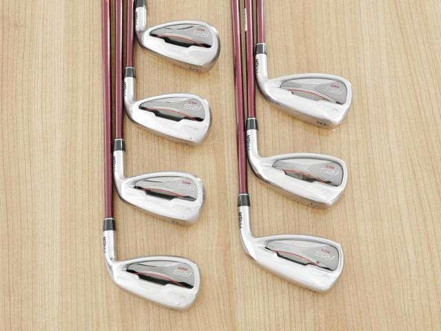 Iron set : PRGR : ชุดเหล็ก PRGR RS Red (รุ่นปี 2020 หน้าเด้ง ตีไกลมาก) มีเหล็ก 6-Pw,Aw,Sw (7 ชิ้น) ก้านกราไฟต์ Fujikura Speeder Evolution Flex R