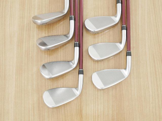 Iron set : PRGR : ชุดเหล็ก PRGR RS Red (รุ่นปี 2020 หน้าเด้ง ตีไกลมาก) มีเหล็ก 6-Pw,Aw,Sw (7 ชิ้น) ก้านกราไฟต์ Fujikura Speeder Evolution Flex R