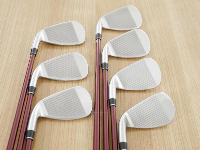 Iron set : PRGR : ชุดเหล็ก PRGR RS Red (รุ่นปี 2020 หน้าเด้ง ตีไกลมาก) มีเหล็ก 6-Pw,Aw,Sw (7 ชิ้น) ก้านกราไฟต์ Fujikura Speeder Evolution Flex R