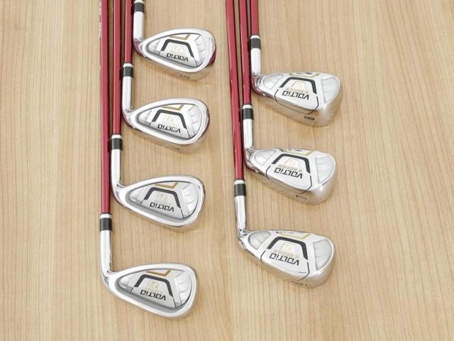 Iron set : Katana : ชุดเหล็ก Katana Voltio IV G Series I Silver (ปี 2017) มีเหล็ก 6-Pw,Aw,Sw (7 ชิ้น เหล็กยาวเป็นกระเทย) ก้านกราไฟต์ Fujikura Speeder 360 Flex R