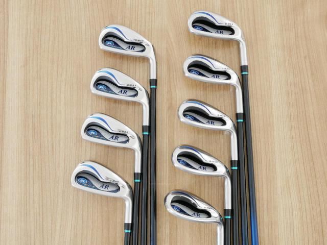 Iron set : Kasco : ชุดเหล็ก Kasco D-Max AR (ใบใหญ่หน้าเด้ง ไกล) มีเหล็ก 4-Pw,Aw,Sw (9 ชิ้น) ก้านกราไฟต์ Flex R