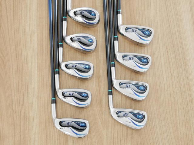 Iron set : Kasco : ชุดเหล็ก Kasco D-Max AR (ใบใหญ่หน้าเด้ง ไกล) มีเหล็ก 4-Pw,Aw,Sw (9 ชิ้น) ก้านกราไฟต์ Flex R