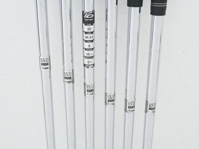 Iron set : PRGR : ชุดเหล็ก PRGR ID Nabla X Black มีเหล็ก 5-Pw (6 ชิ้น) ก้านเหล็ก SSIII 95 M-43 Flex S