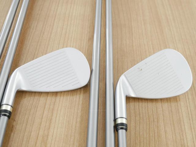 Iron set : PRGR : **มีตำหนิ** ชุดเหล็ก PRGR Egg PF Forged (รุ่นปี 2019 ตีง่ายและไกลมากๆ โกงสุดๆ) มีเหล็ก 7-Pw,Aw,As,Sw (7 ชิ้น) ก้านกราไฟต์ M-37 Flex R